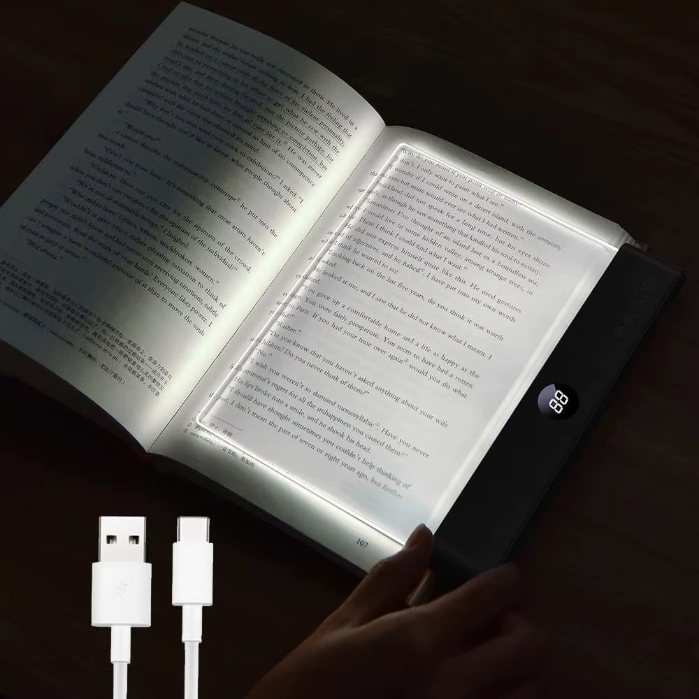 LED Flat Panel Book Light USB Charging Eye Protection Night Vision Reading Lamp for Students Indoor Use 2 in 1 Night Lights