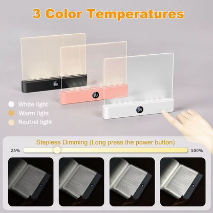 LED Flat Panel Book Light USB Charging Eye Protection Night Vision Reading Lamp for Students Indoor Use 2 in 1 Night Lights